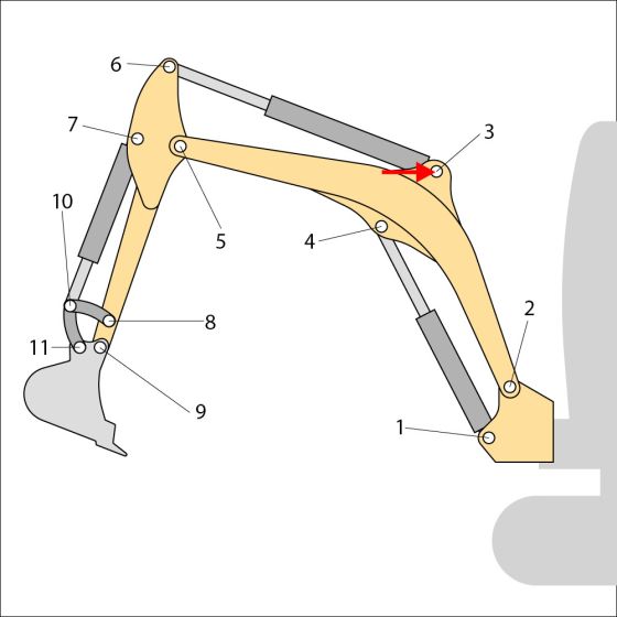 Pin (Position 3) for JCB 8025ZTS Mini Excavators