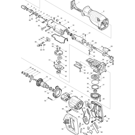 Makita JR3060T Main Assembly