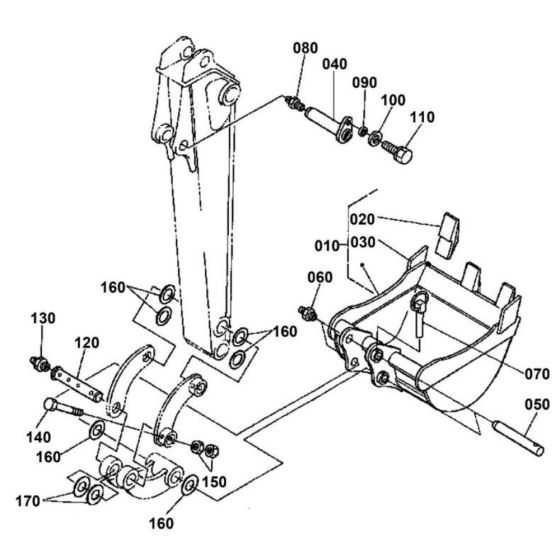 Bucket Assembly for Kubota K008
