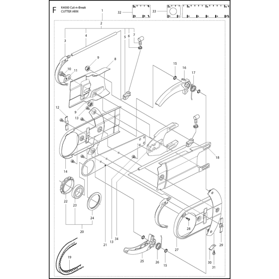 Cutter Arm Assembly for K4000