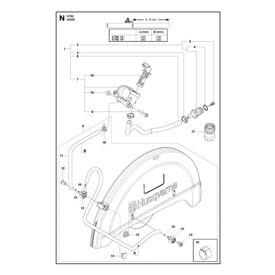 Water Hose Kit for K760