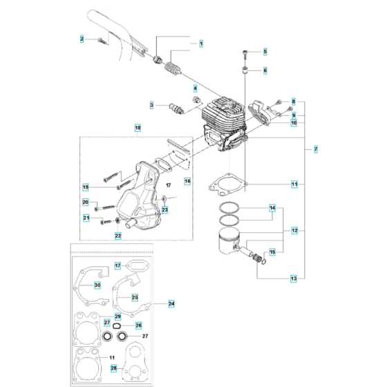 Cylinder, Piston, Muffler Assembly
