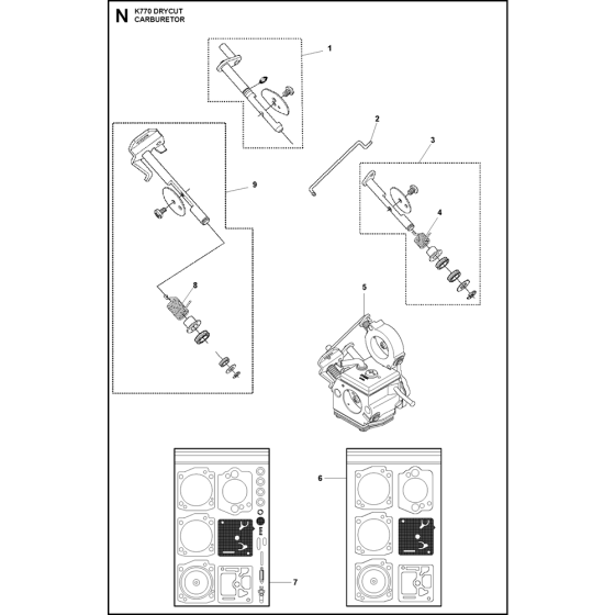 Carburetor Assembly for Husqvarna K770 Dry Cut Disc Cutters