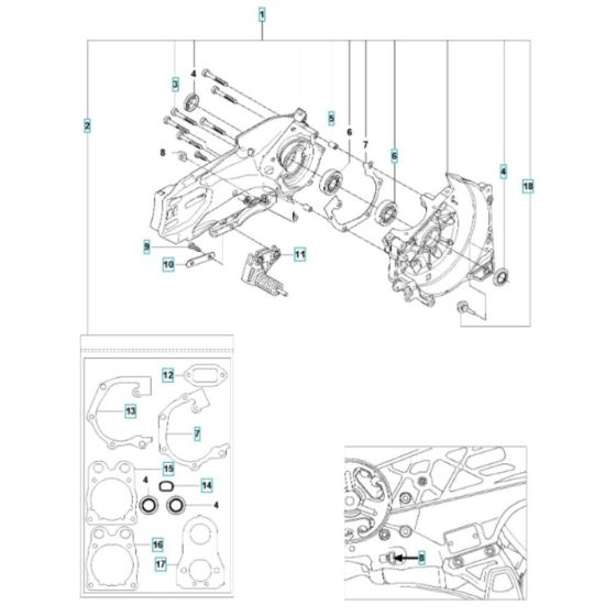 Crankcase Assembly for Husqvarna K770 VAC Disc Cutter L&S Engineers
