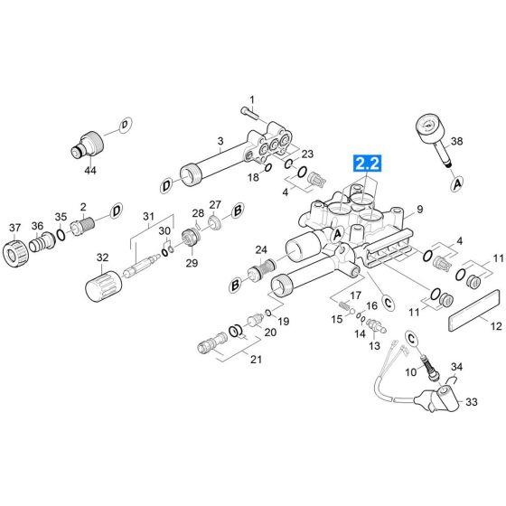 Cylinder Head Assembly for Karcher HD 6-15 C Pressure Washer