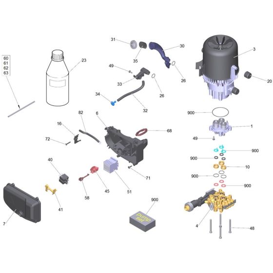 Pump Assembly for Karcher HD 7-17 M Pressure Washer
