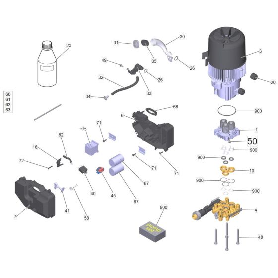Pump Assembly for Karcher HD 7/12-4 M Cage Pressure Washer