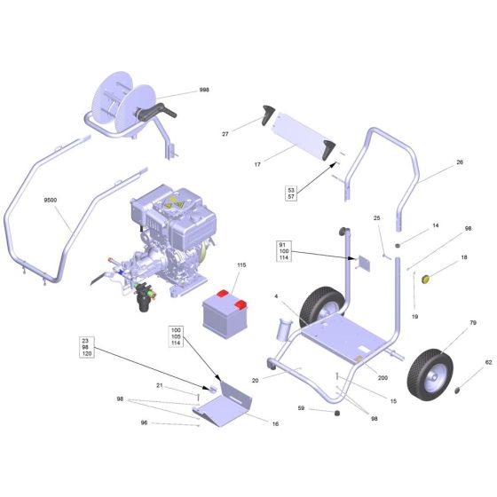 Frame Assembly for Karcher HD 9-23 De Pressure Washer