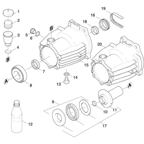 Transmission Assembly for Karcher HDS 1000 DE Pressure Washer