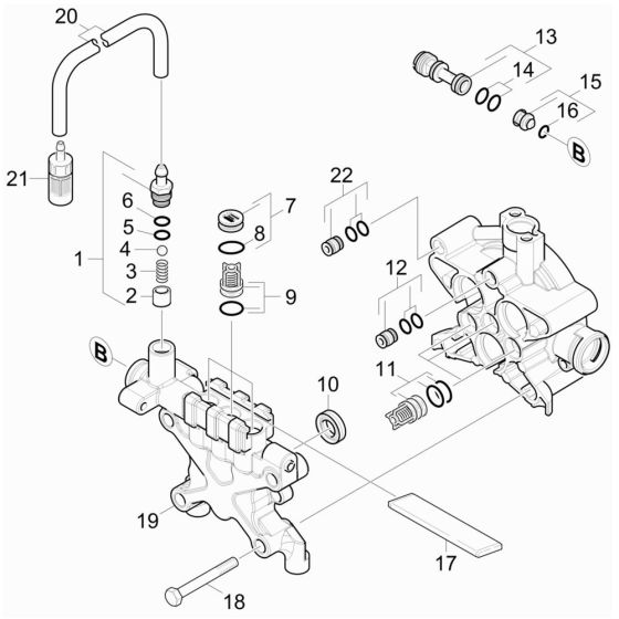 Cylinder Head Assembly for Karcher HDS 5-11 U Pressure Washer