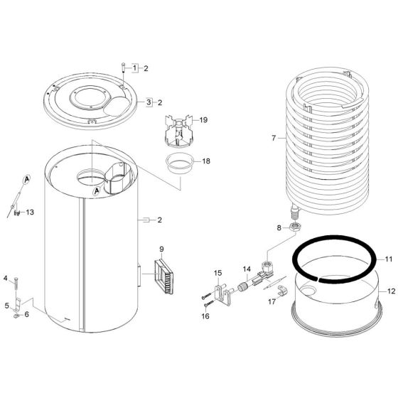 Heater Coil Assembly for Karcher HDS 6-10-4 C Pressure Washer