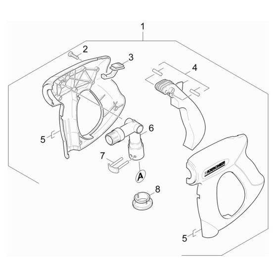 Trigger Handle Assembly for Karcher HDS 6-10-4 C Pressure Washer
