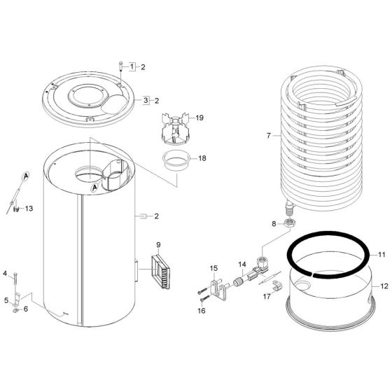 Heater Coil Assembly for Karcher HDS 6-12 C Pressure Washer