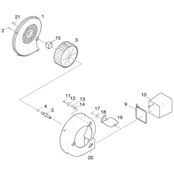 Blower Assembly for Karcher HDS 1000 BE Pressure Washer