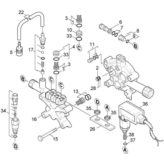 Cylinder Head Assembly for Karcher HDS 801 D Pressure Washer