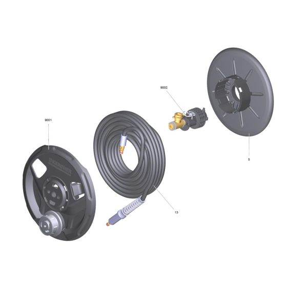 Hose Reel Assembly for Karcher K 5 Premium Full Control Pressure Washer