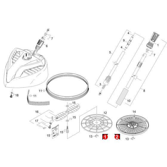 Surface Cleaner Assembly for Karcher K 6 Premium Pressure Washer