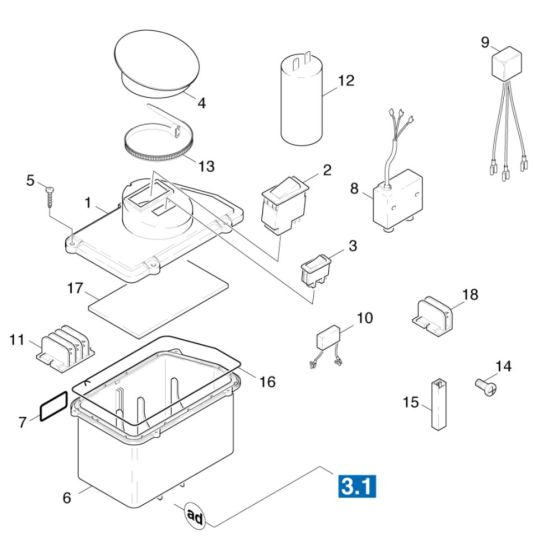 Electric Control Box Assembly for Karcher K 855 HSL Plus Pressure Washer