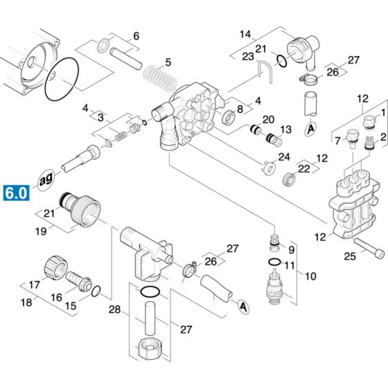 Cylinder Head Assembly for Karcher K B802 C Pressure Washer