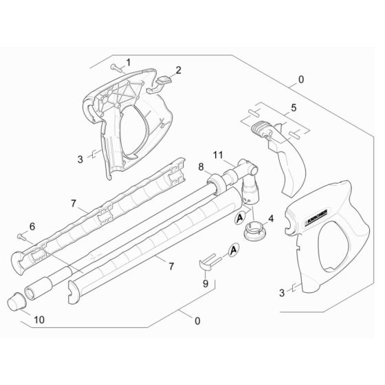 Trigger Handle Assembly -1 for Karcher Xpert HD 7140 Pressure Washer