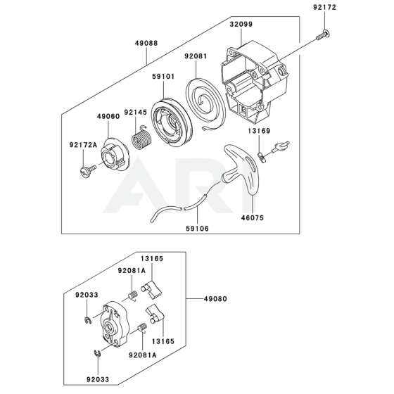 Starter for Kawasaki KBL27BC