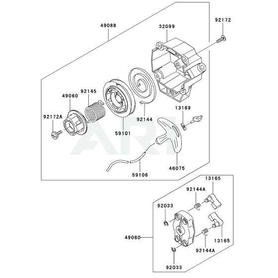 Starter for Kawasaki KBL35B