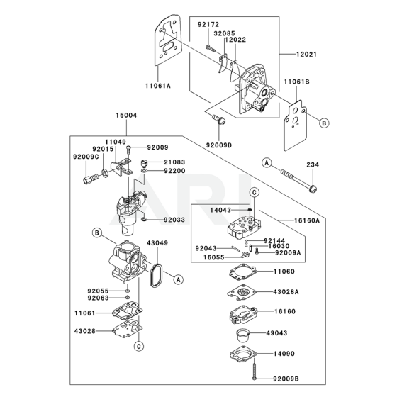 Carburettor for Kawasaki KCS525A
