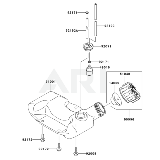 Fuel Tank & Valve for Kawasaki