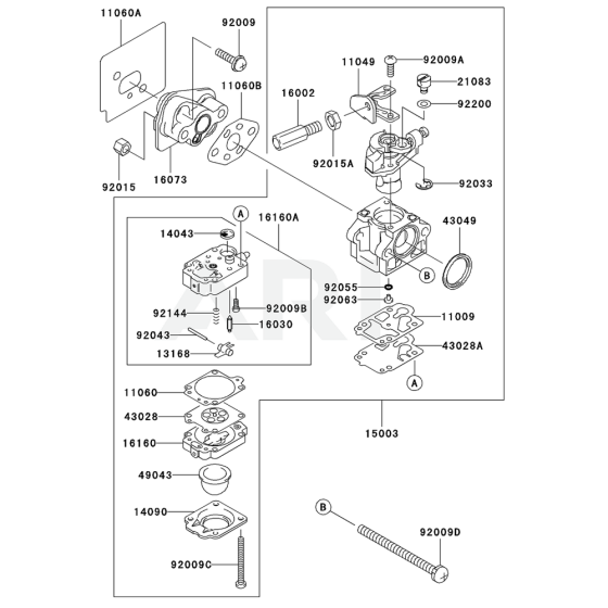 Carburettor for KEL26A Edgers