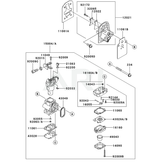 Carburettor for KEL27B Edgers