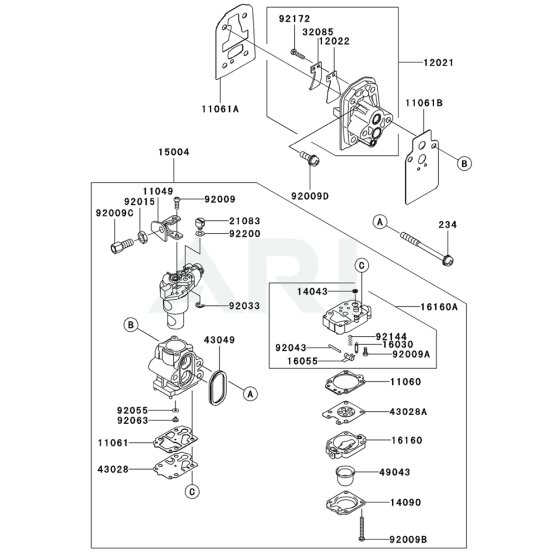 Carburettor for Kawasaki KEL27BC