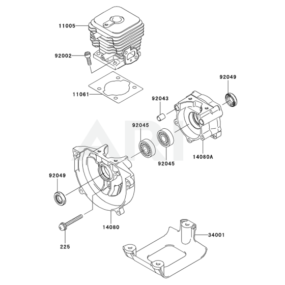 Cylinder/Crankcase for KGT27A