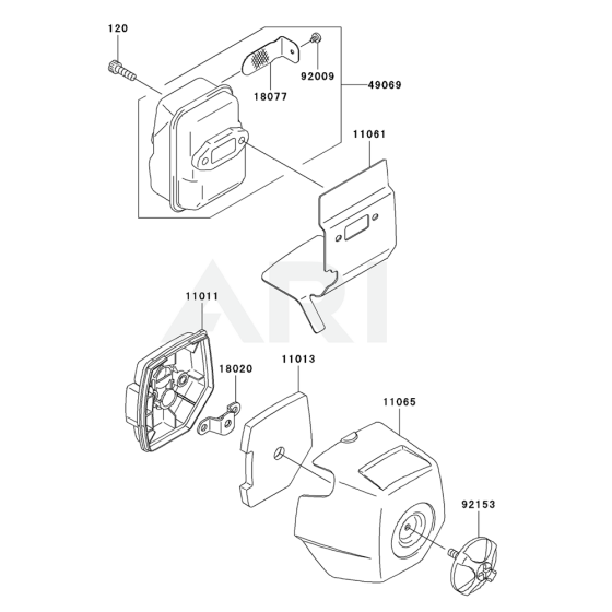 Air Filter & Muffler for KGT27B