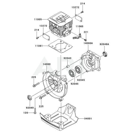 Cylinder/Crankcase for KGT35A