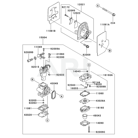 Carburettor for Kawasaki KGT35B