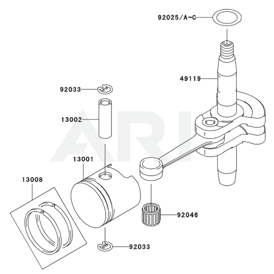 Piston & Crankshaft for KHD600A
