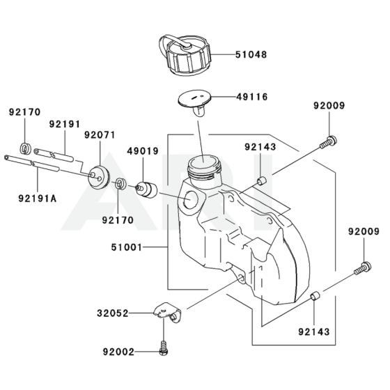 Fuel Tank & Valve for KHD600B