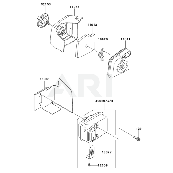 Air Filter & Muffler for KHDS750A