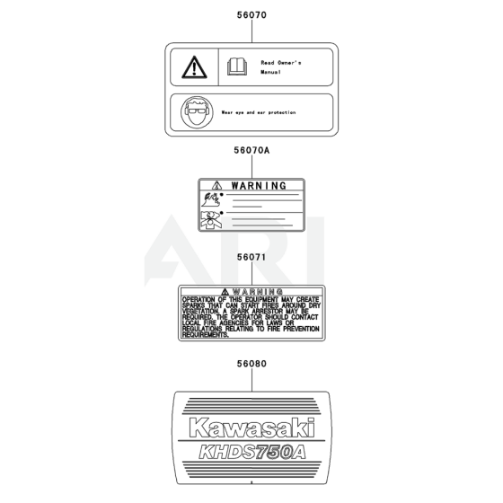 Kawasaki KHDS750A Label