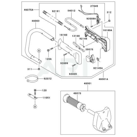 Kawasaki KHS1100A Handle
