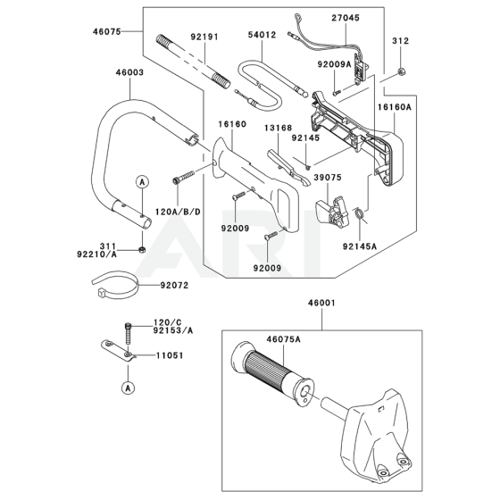 Kawasaki KHS1100B Handle