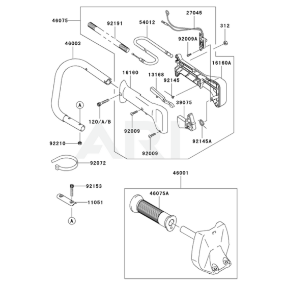 Handle for Kawasaki KHS750B