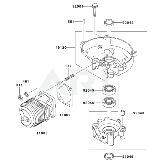 Cylinder/Crankcase for KHS750BC