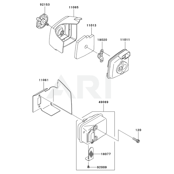 Air Filter & Muffler for KHSS1100A