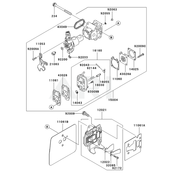 Carburettor for Kawasaki KHSS1100A