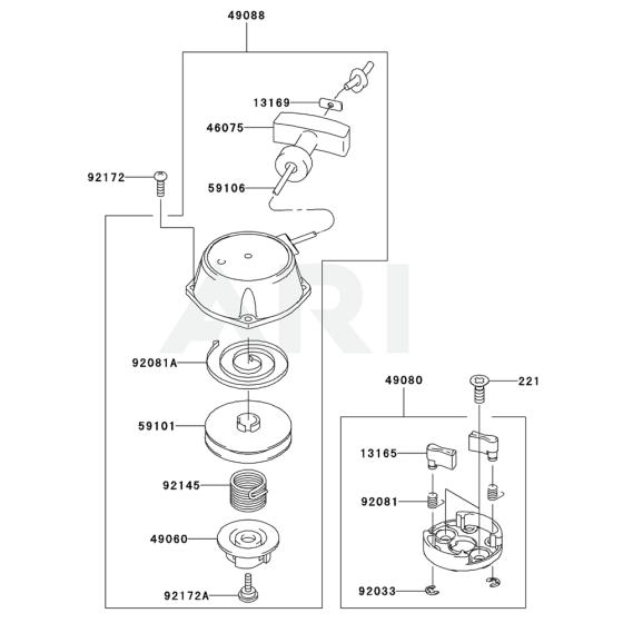 Starter for Kawasaki KHT750D