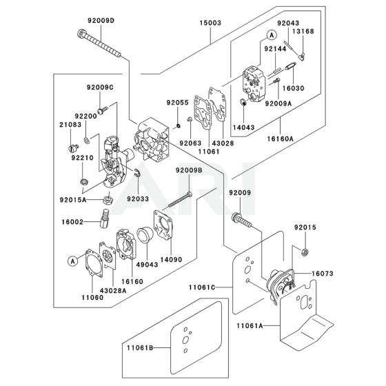 Carburettor for Kawasaki KHT750D