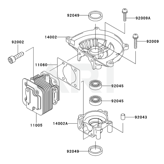 Cylinder & Crankcase for KHT750D