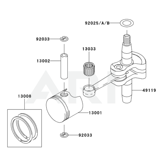 Piston & Crankshaft for KHT750S