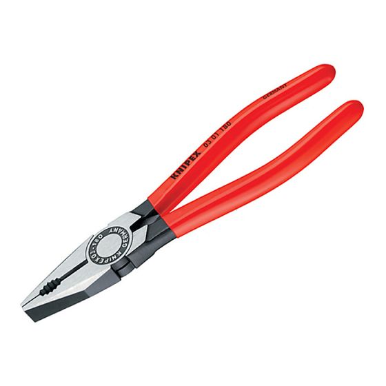 Combination Pliers PVC Grip 180mm by Knipex - 03 01 180 SB